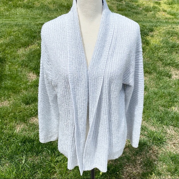 Ruby Rd. Sweaters - Ruby Rd. Cardigan XLP Open Silver Tinsel